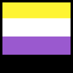 Non-binary gender pride flag with black border